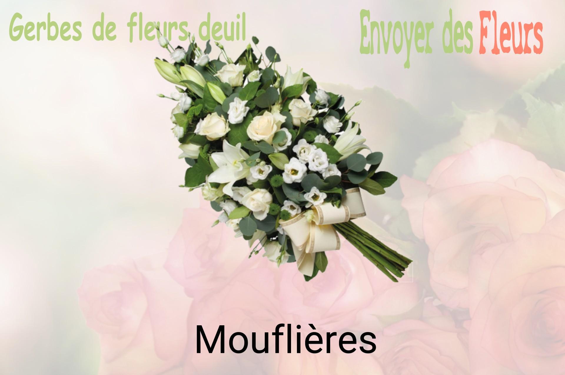 Gerbe de fleurs de deuil livrée à Mouflières